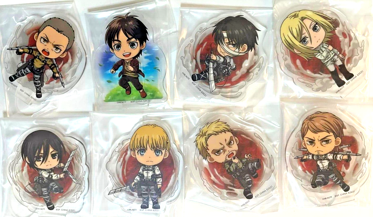 Attack On Titan Ichiban Kuji Kyun Mini Acrylic Stand Levi Eren Mikasa Jean Armin Reiner