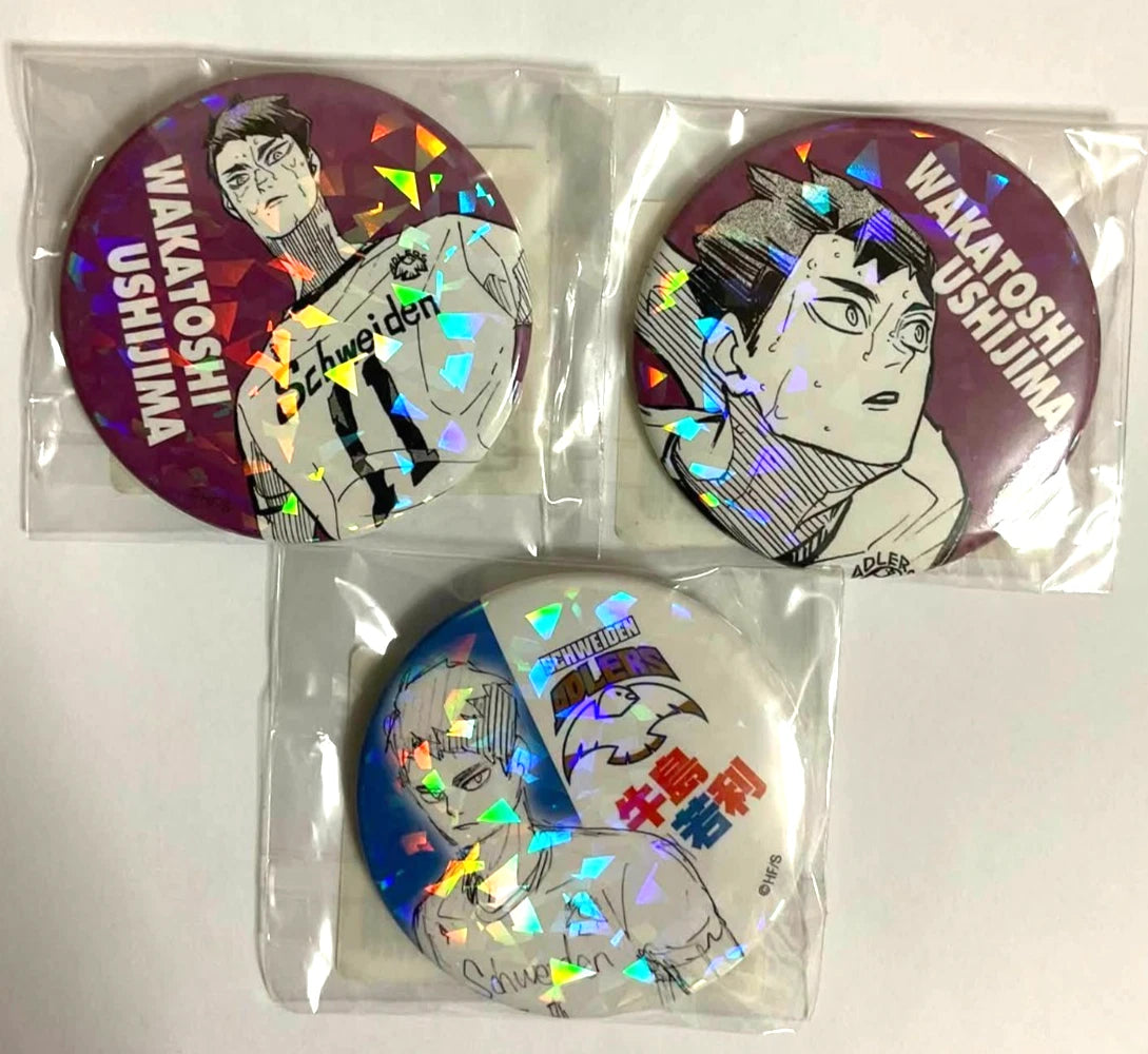 Haikyuu V HEROES All Star Hologram Can Badge Button Wakatoshi Ushijima xde