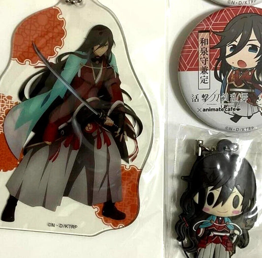 Touken Ranbu Acrylic Keychain Badge Button Rubber Strap Izumi kami Kanesada xde