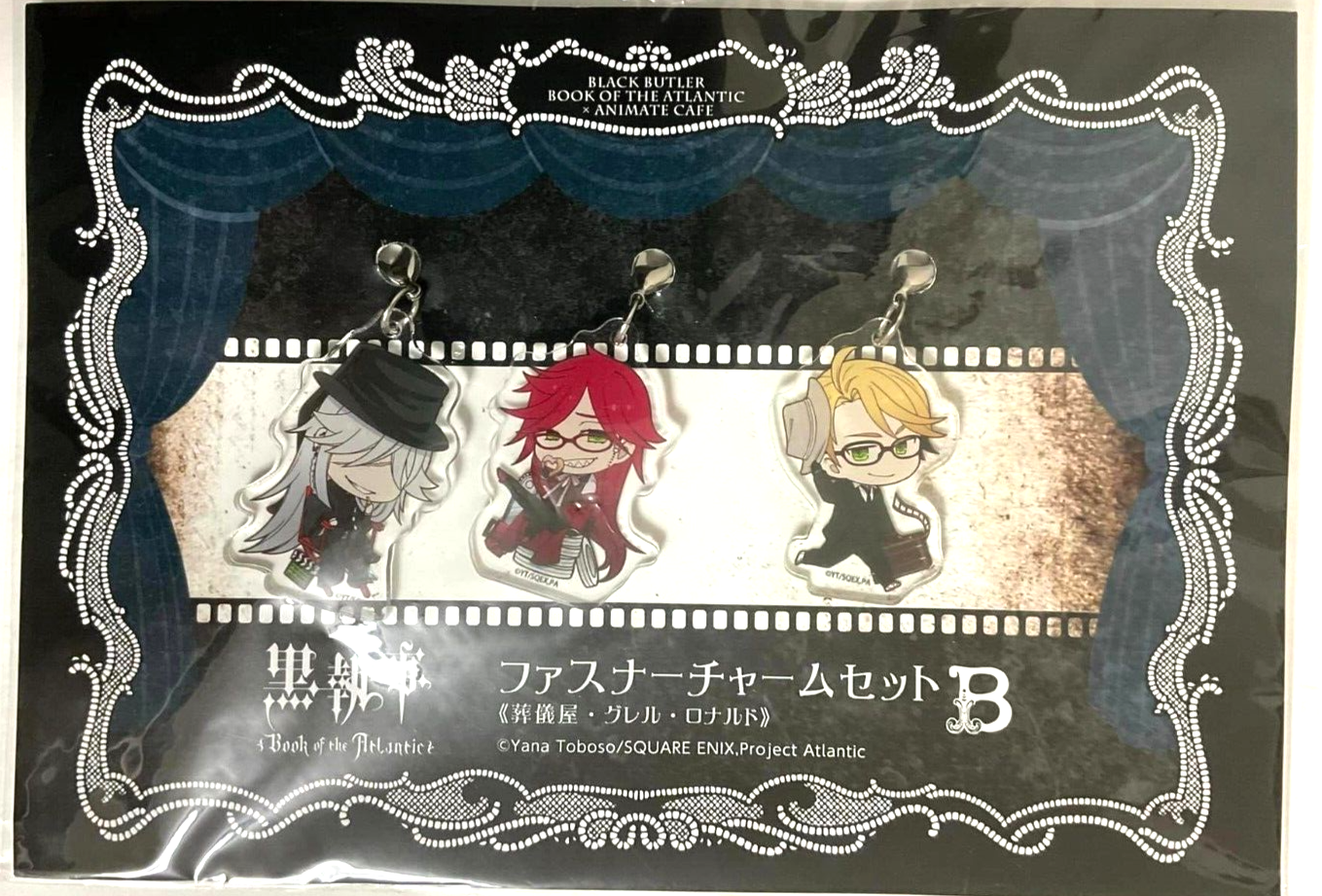 Black Butler Atlantic Acrylic Keychain Grell Undertaker Ronald