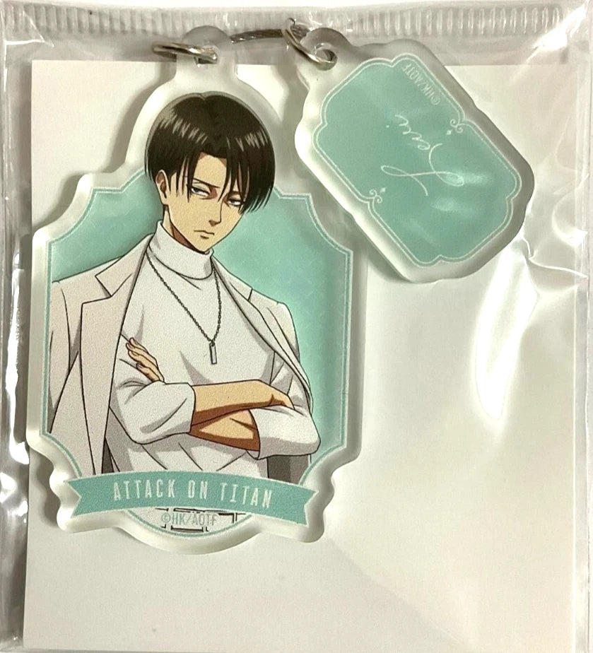 Attack On Titan White Outfit Acrylic Keychain Strap Levi Ackerman