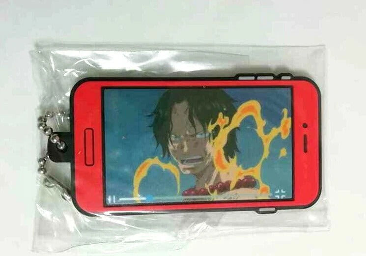 One Piece Rubber Strap Keychain Portgas D Ace Whitebeard Eiichiro Oda Anime xde