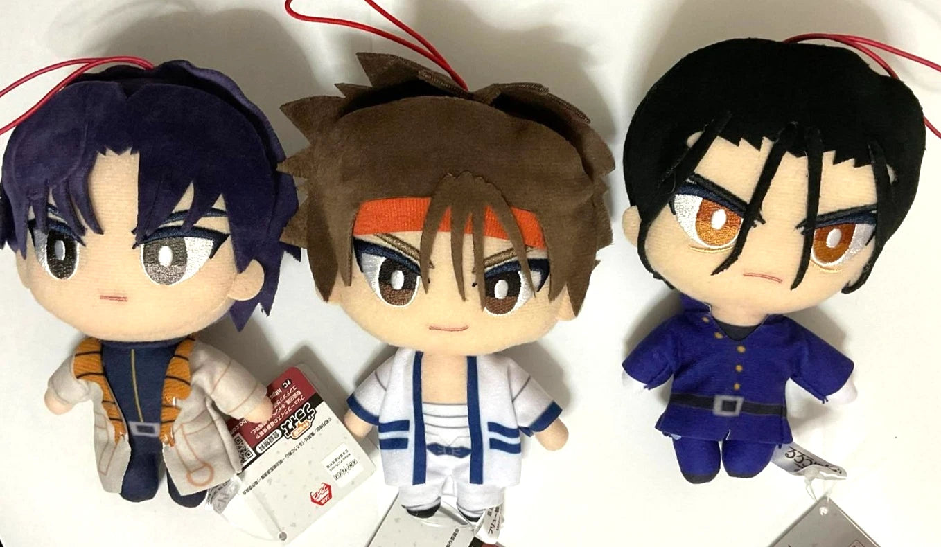 Ruroni Kenshin Korenui Plush Doll Mascot x3 Sanosuke Sagara Hajime Saito Aoshi