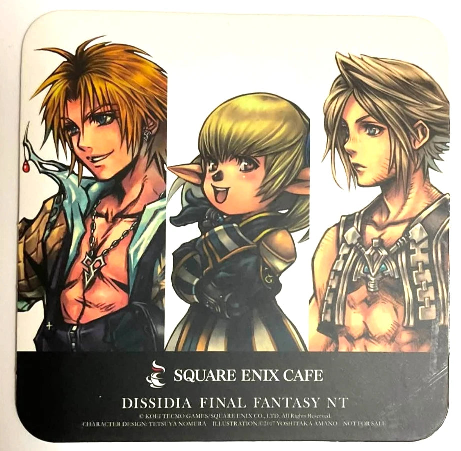 Final Fantasy NT DISSIDIA Coaster Tidus Shantotto Vaan Square Enix Cafe xde