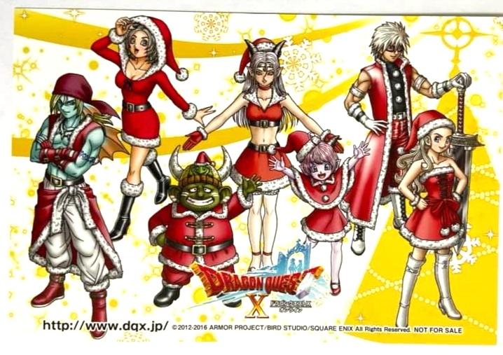Final Fantasy Kingdom Hearts Dragon Quest Postcard Happy Holiday Set Square Enix