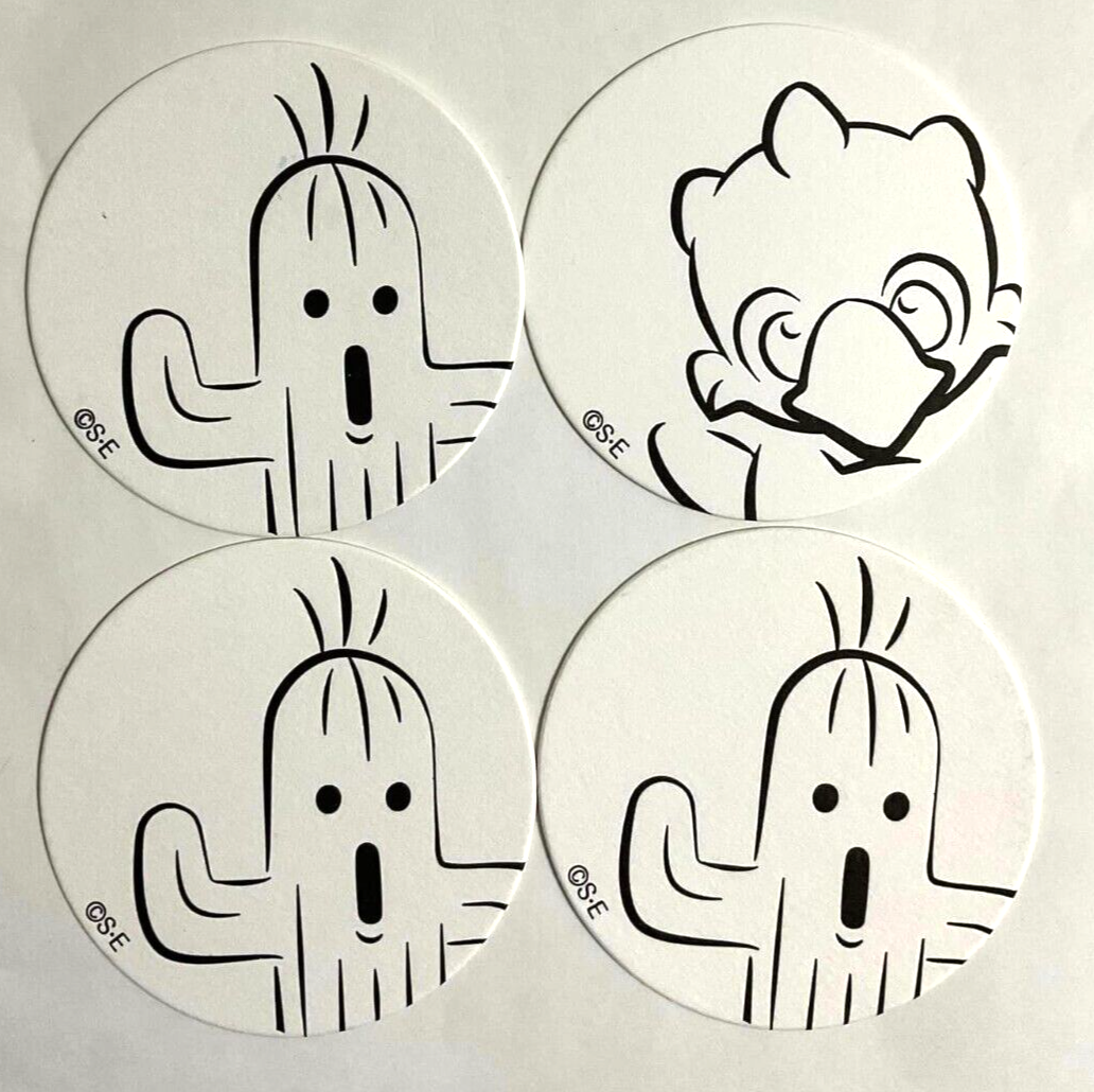 Final Fantasy Paper Coaster x4 Chocobo Cactuar Eorzea Cafe