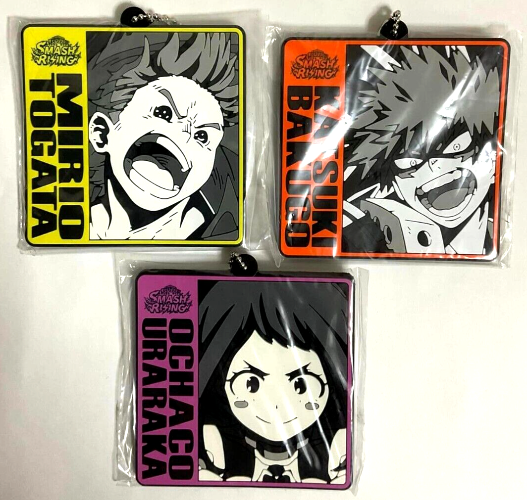 My Hero Academia Rubber Coaster x3 Katsuki Bakugo Mirio Togata Ochako Uraraka