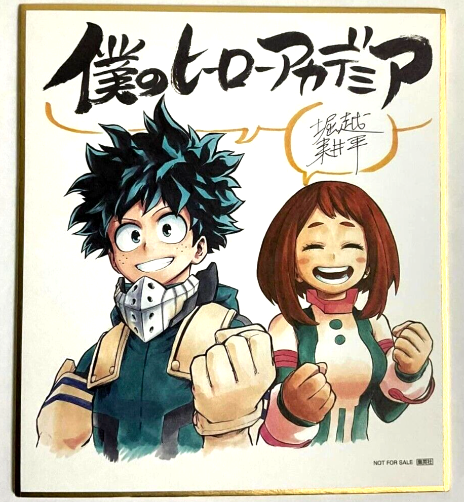 My Hero Academia Autograph Shikishi Izuku Midoriya Ochako Uraraka