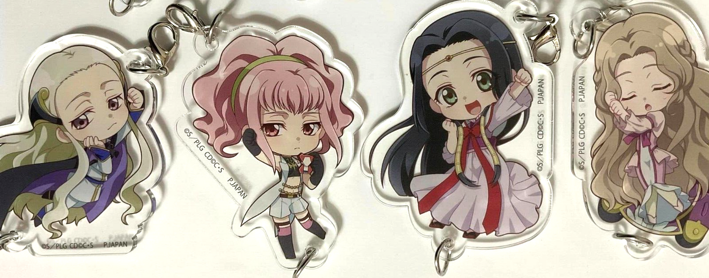 Code Geass Lelouch Rebellion Acrylic Keychain Charm x8 Nunnally Sumeragi V.V. Ohgi Anya Tohdo Charles