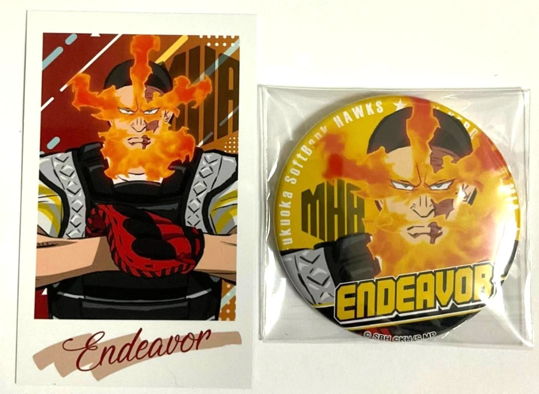 My Hero Academia Fukuoka Softbank Mini Card Can Badge Button Endeavor