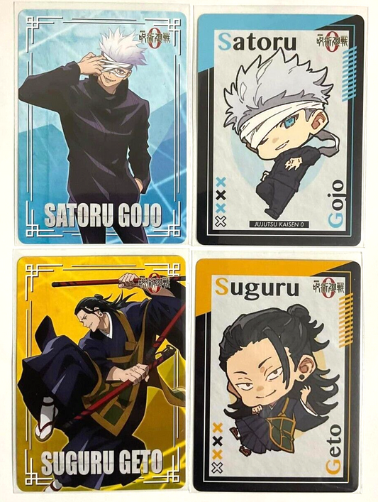 Jujutsu Kaisen 0 Mini Card x4 Satoru Gojo Suguru Geto