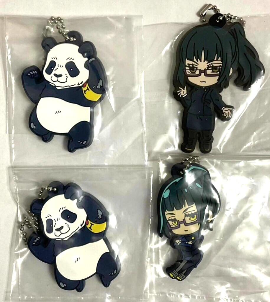 Jujutsu Kaisen Kuji Rubber Strap Charm x4 Panda Maki Zenin