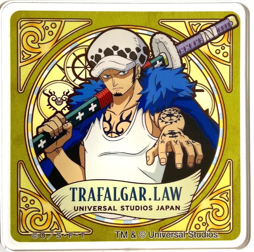 One Piece USJ Acrylic Coaster Trafalgar Law Mugiwara Universal Studio JP