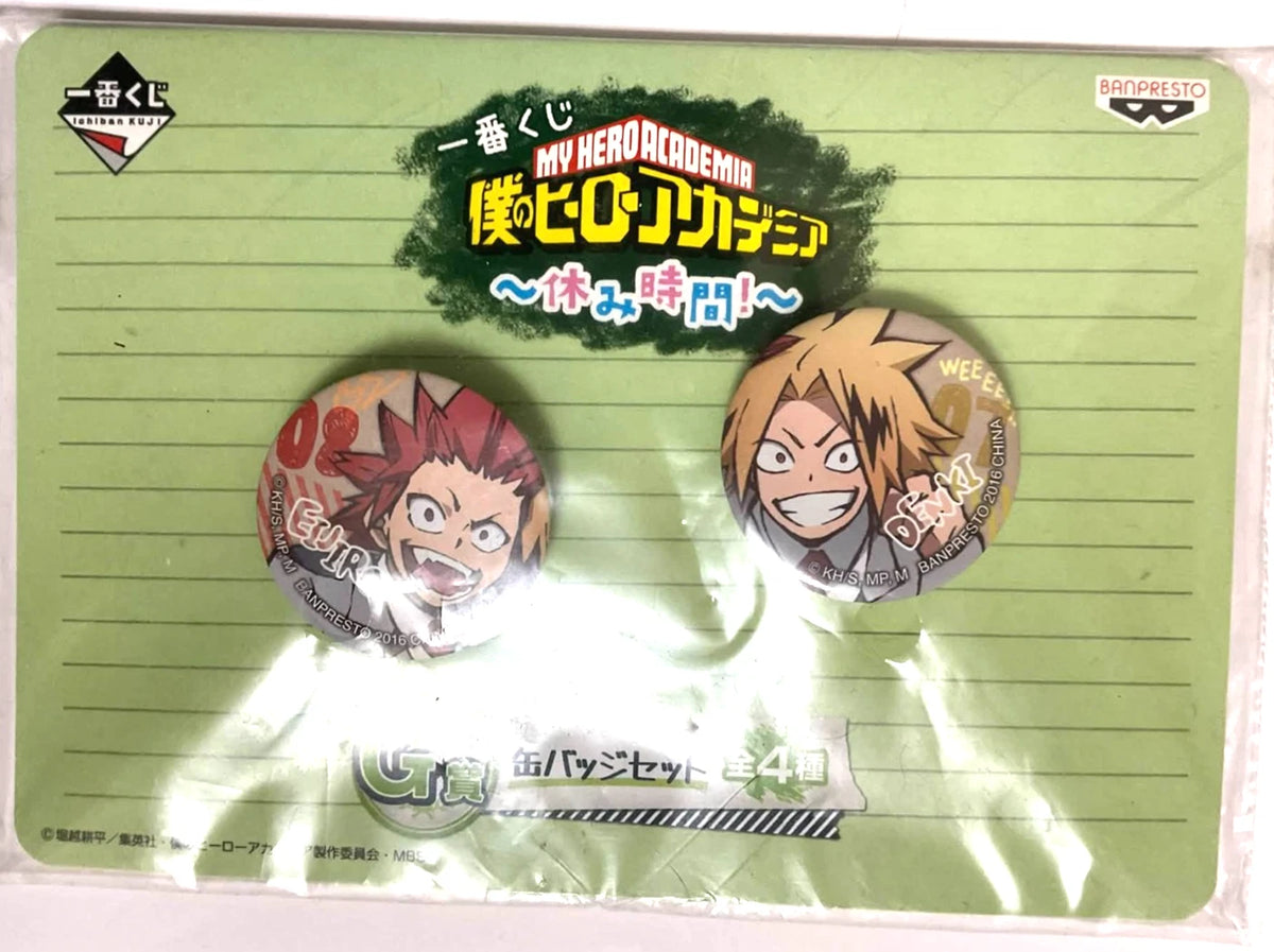 My Hero Academia Mini Can Badge Button Eijiro Kirishima Denki Kaminari JP xde