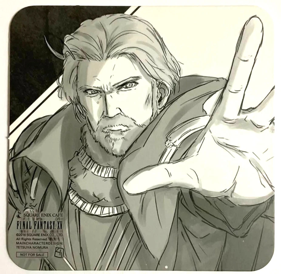 Final Fantasy XV White Coaster Regis Lucis Caelum Square Enix Cafe xde