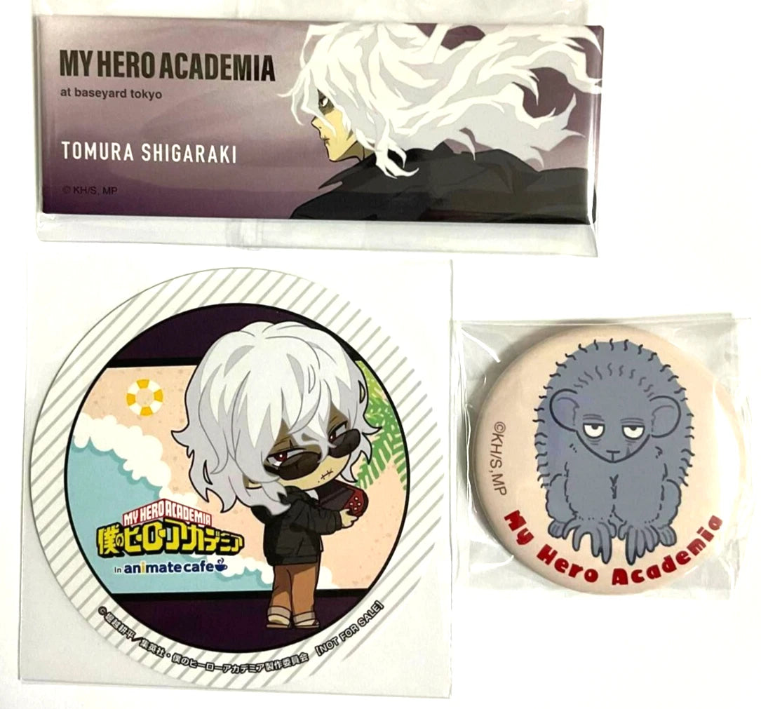 My Hero Academia Animate Cafe Paper Coaster Can Badge Set Tomura Shigaraki