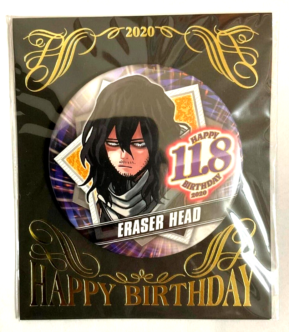 My Hero Academia Bday 2020 Can Badge Button Shota Aizawa