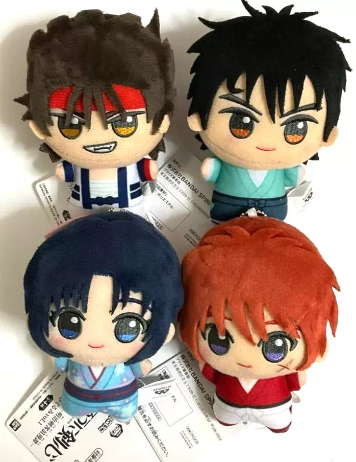 Ruroni Kenshin Chibi Plush Doll Mascot x4 Himura Kaoru Sanosuke Sagara Yahiko