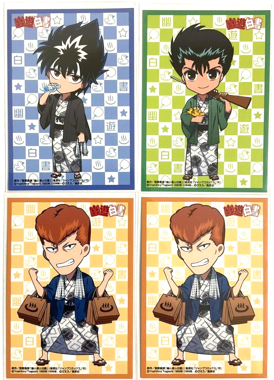 Yu Yu Hakusho Raku Spa Mini Card Yusuke Urameshi Kazuma Kuwabara Hiei