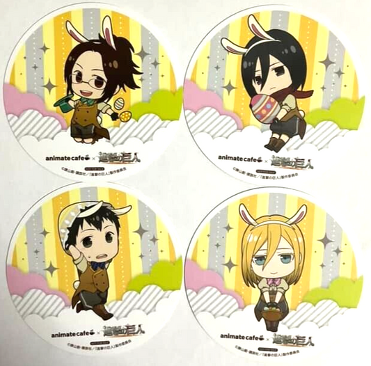 Attack on Titan Season Paper Coaster x8 Eren Erwin Hans Mikasa Bertolt Historia