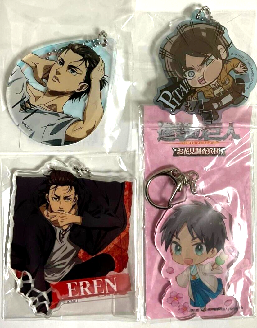 Attack on Titan Kuji Mate Pita Ohanami Acrylic Keychain Strap Charm Eren Yeager