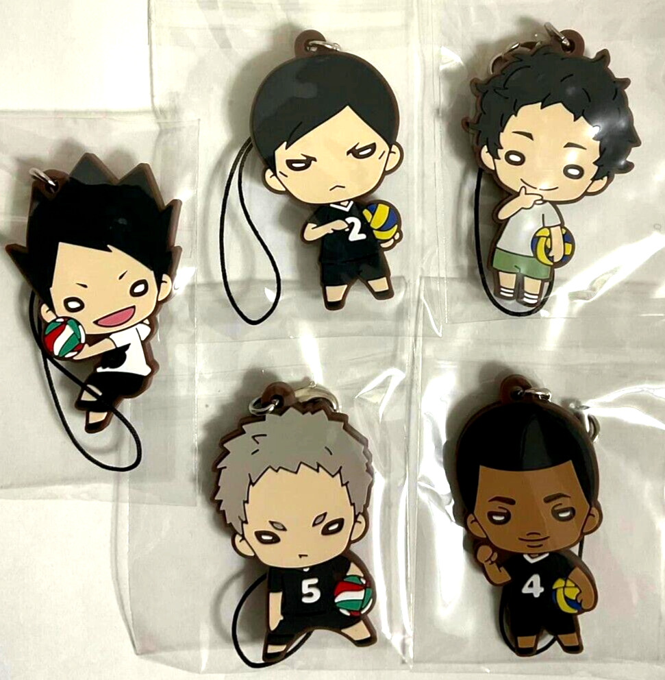 Haikyuu Nitotan Rubber Strap Mascot x5 Ren Omimi Aran Ojiro Chigaya  Inarizaki