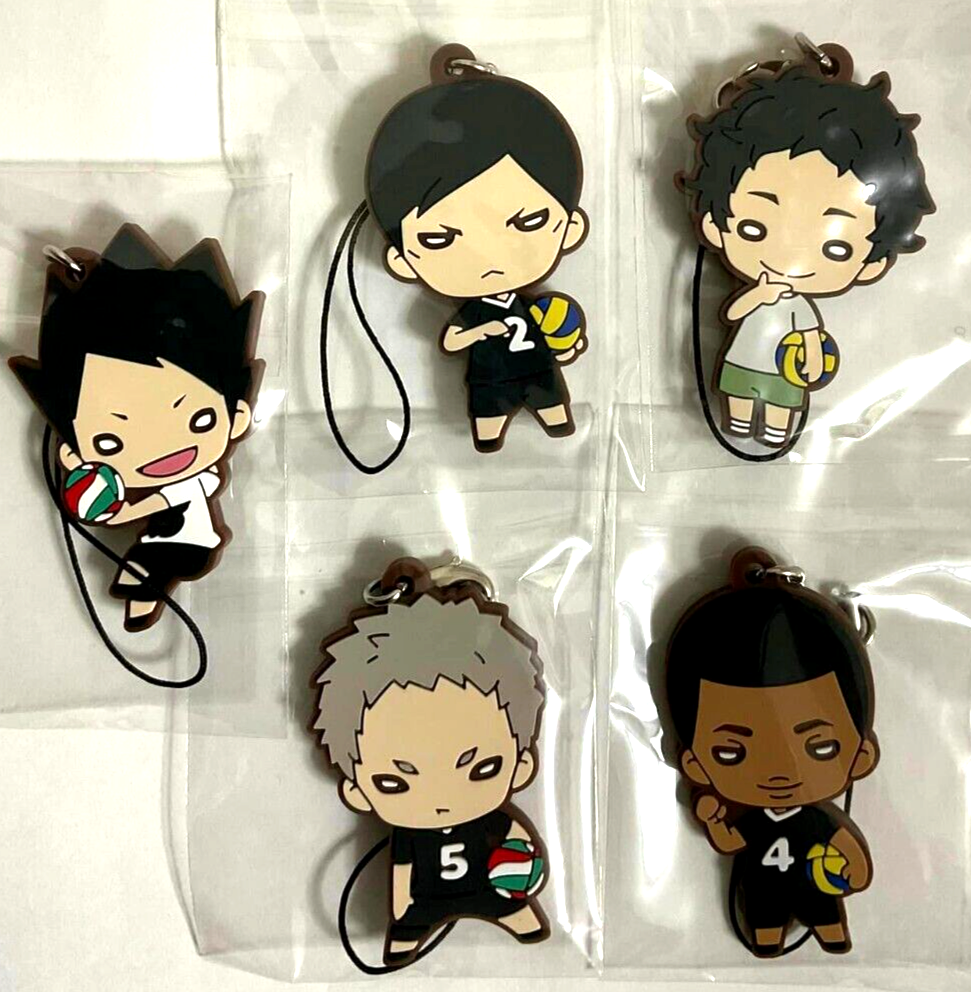 Haikyuu Nitotan Rubber Strap Mascot x5 Ren Omimi Aran Ojiro Chigaya Inarizaki