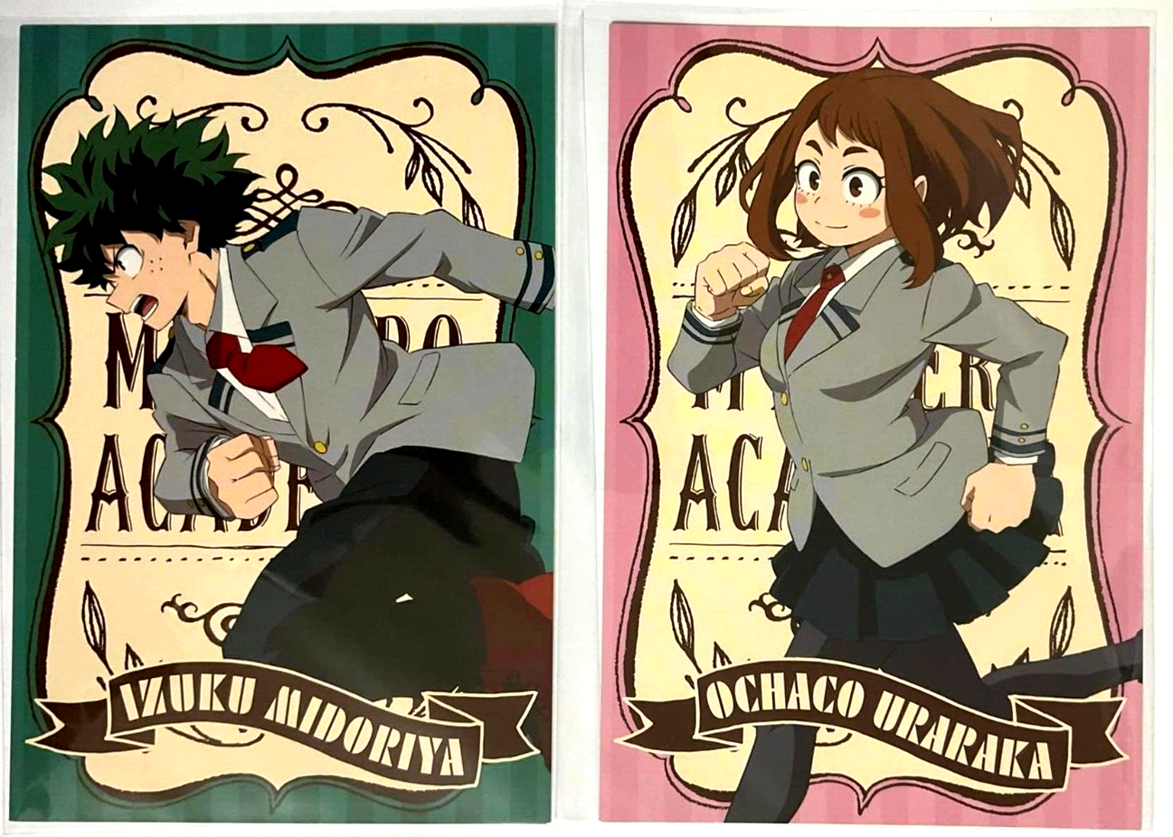 My Hero Academia Illustration Postcard x2 Izuku Midoriya Deku Ochako Uraraka