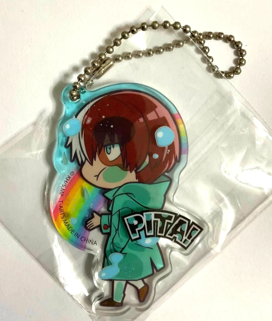 My Hero Academia Pita Raincoat Acrylic Keychain Strap Shoto Todoroki xde
