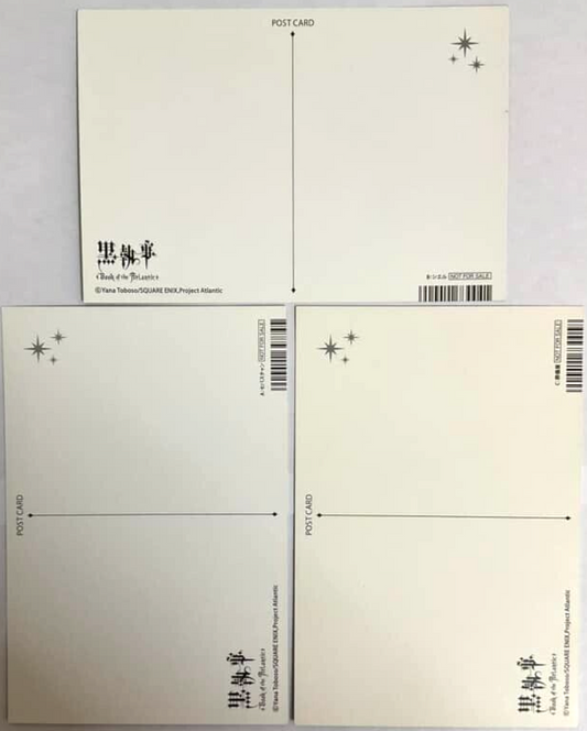 Black Butler Bonus Postcard x3 Ciel Phantomhive Sebastian Michaelis Undertaker