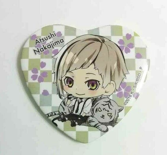 Bungo Stray Dogs DEAD APPLE Heart Can Badge Button Atsushi Nakajima