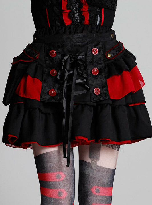 D.gray-man h.NAOTO Lenalee Lee Gothic Skirt Rubber Free Size Cosplay ###