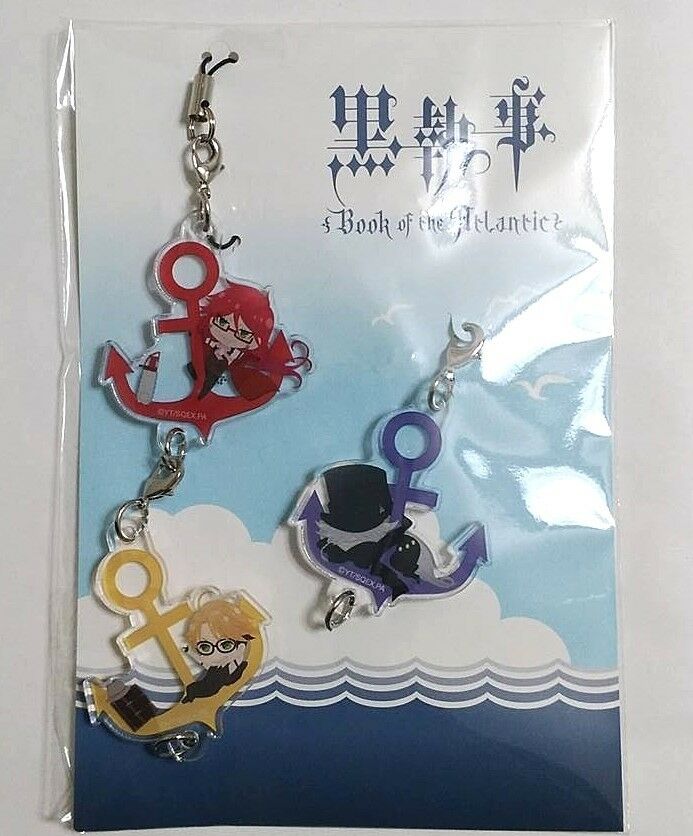 Black Butler Atlantic Acrylic Keychain Grell Undertaker Knox