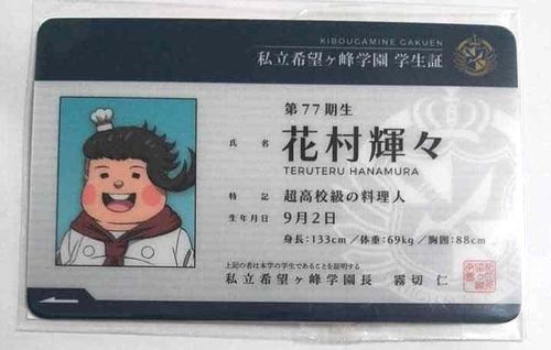 Danganronpa Student Card ID Teruteru Hanamura Namja Town