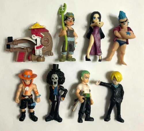 One Piece Mini Mascot Figure Zoro Sanji Usopp Hancock Brook Ace Franky USED