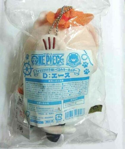 One Piece Cat Plush Doll Mascot with Eye Mask Portgas D Ace