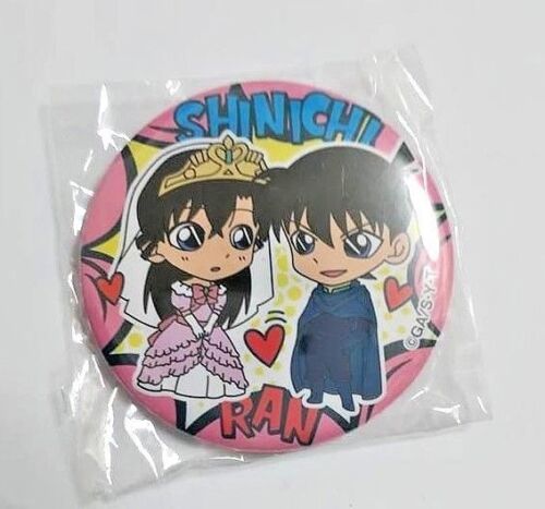 Detective Conan Mini Can Badge Button Ran Mouri Shinichi Kudo