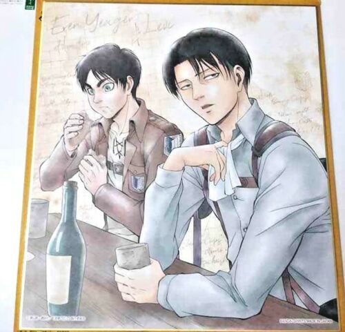 Attack on Titan Big Autograph Shikishi Eren Yeager Levi Ackerman DINNER