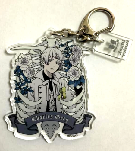 Black Butler Rich Black Acrylic Keychain Strap Charles Grey