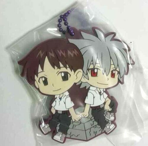 Shin Evangelion 3.0 Gacha Rubber Mascot Strap Charm Shinji Ikari Kaworu Nagisa