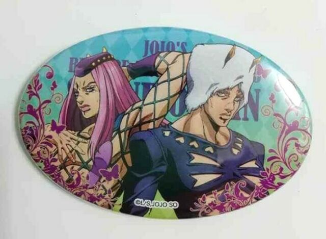 JOJO Stone Ocean Ito Kuji Can Badge Button Narciso Anasui Weather Report