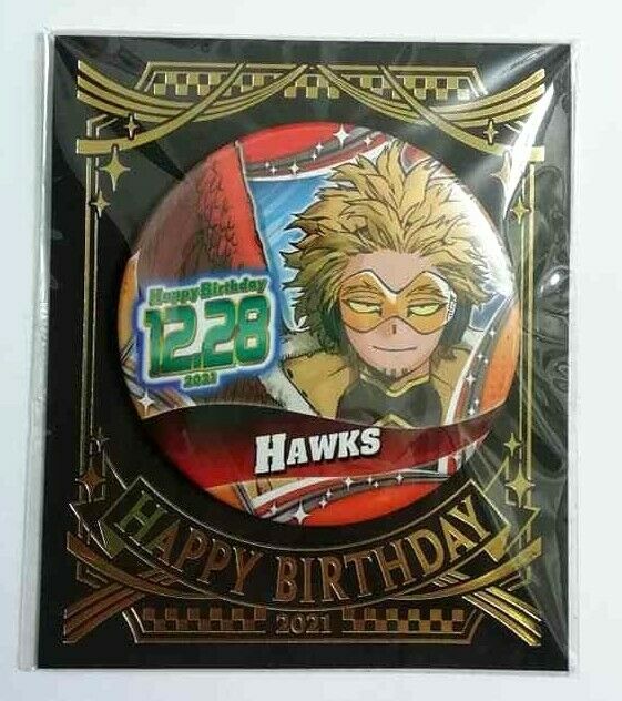 My Hero Academia Bday 2021 Can Badge Button Hawks Takami