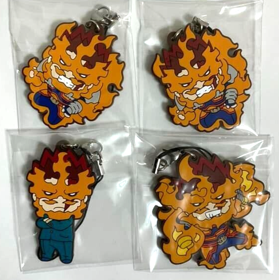 My Hero Academia Nitotan Rubber Strap Charm x4 Endeavor Enji Todoroki