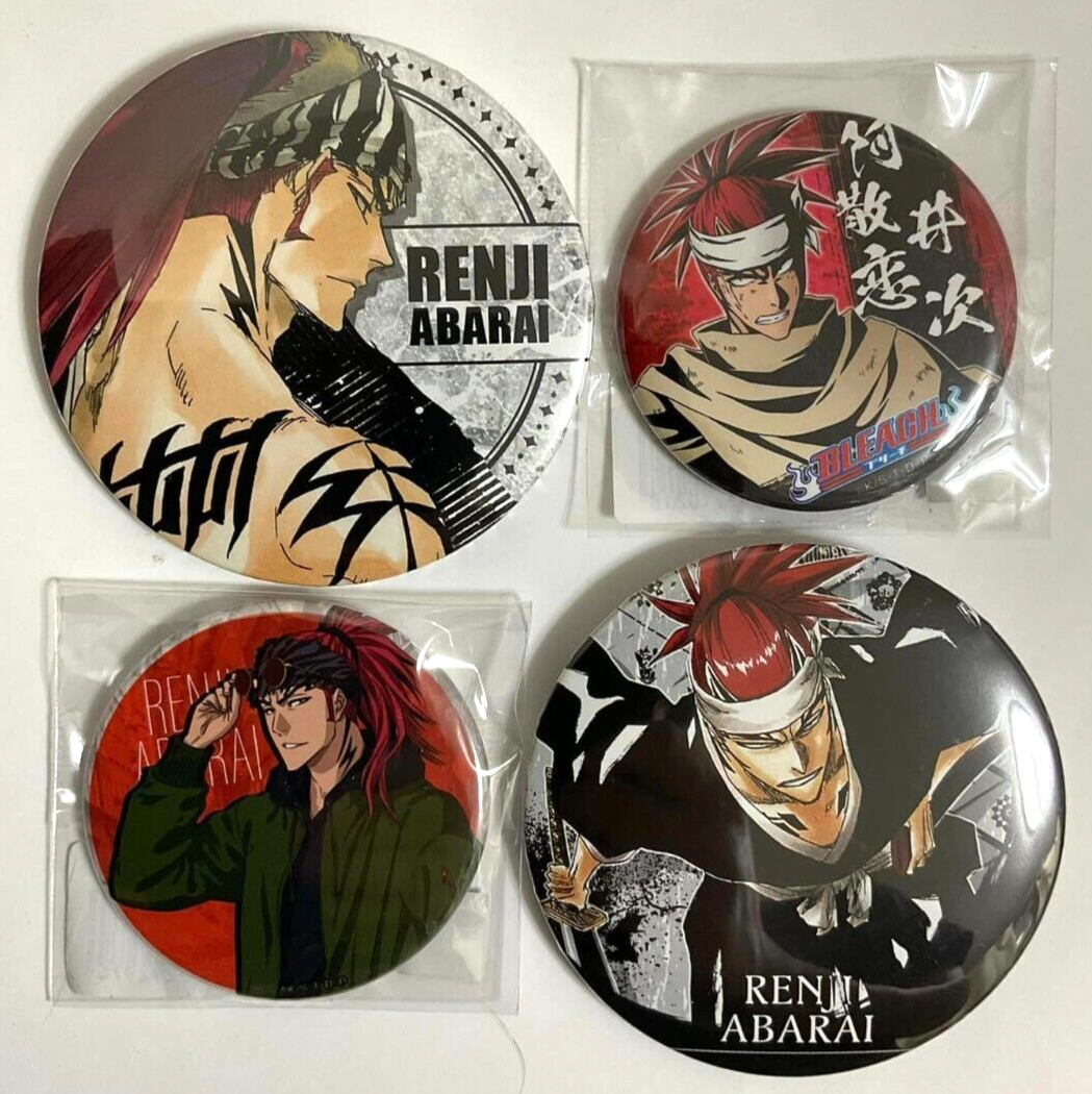 Bleach Can Badge Button Collection x4 Renji Abarai