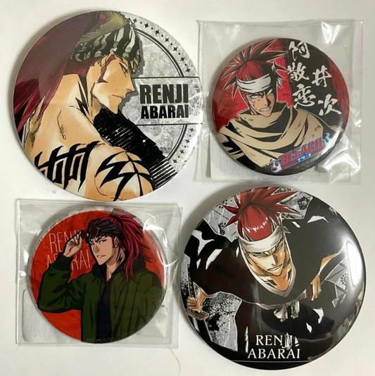 Bleach Can Badge Button Collection x4 Renji Abarai