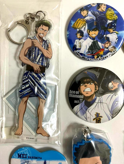 Ace of Diamond Keychain Can Badge Button Miyuki Sawamura Furuya Kuramochi xde