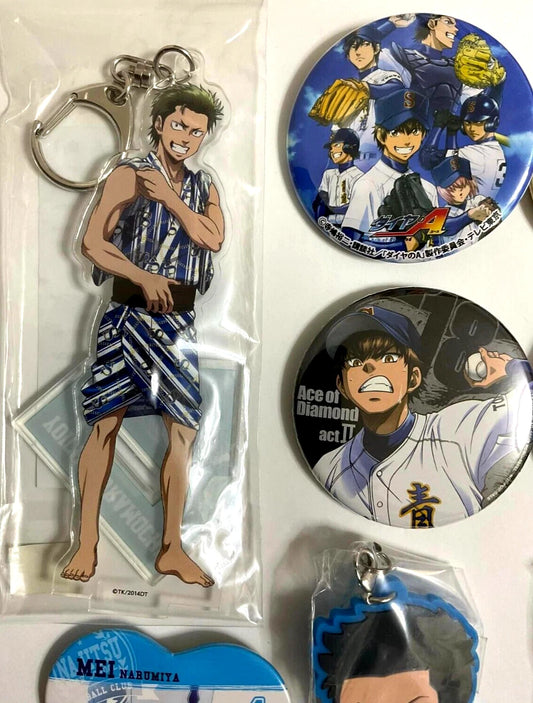 Ace of Diamond Keychain Can Badge Button Miyuki Sawamura Furuya Kuramochi xde