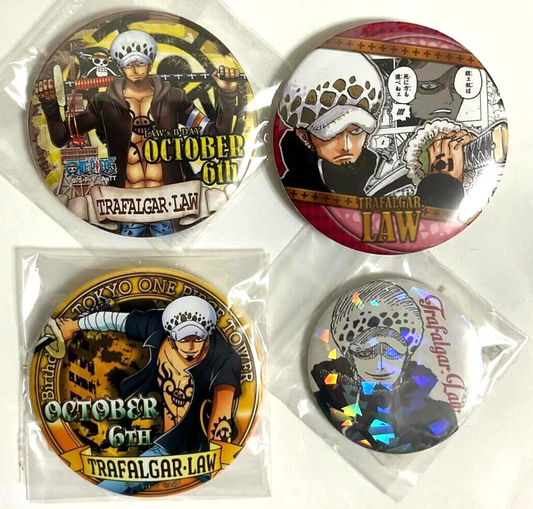 One Piece Can Badge Button Collection x4 Trafalgar Law