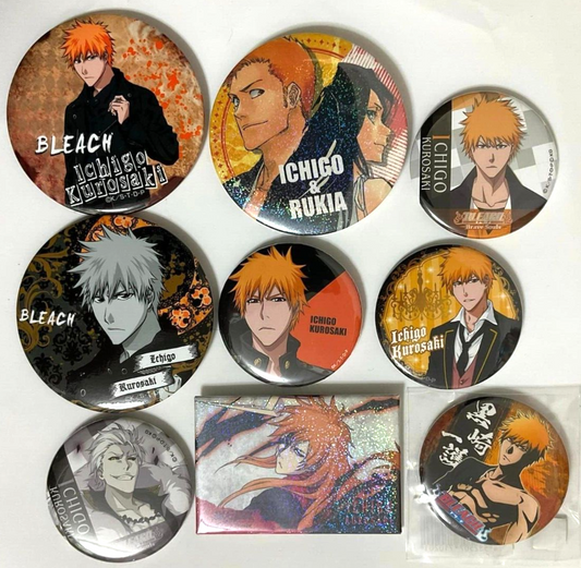 Bleach Can Badge Button Collection x9 Ichigo Kurosaki Rukia Kuchiki