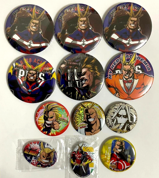 My Hero Academia Jump Shop Pita Original Can Badge Button x12 All Might Yagi